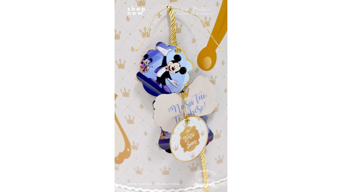 Trusou de botez Mickey Mouse personalizat grafic prin coasere cu imagini Disney Royal The King 3